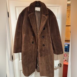Rebecca Minkoff faux shearling Teddy Bear Pea Coat double breasted coat Large